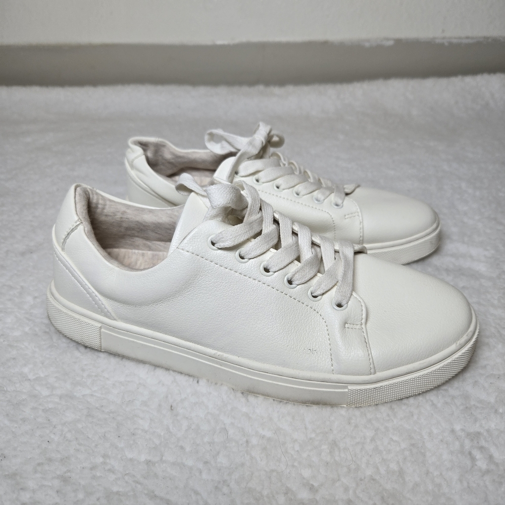 Joie White Leather Low-Top Sneakers